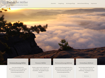 Website Homepage CMS Ferienwohnungen Möller